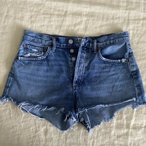 Agolde Distressed Blue Jean Shorts